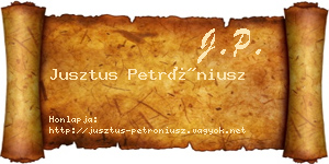 Jusztus Petróniusz névjegykártya